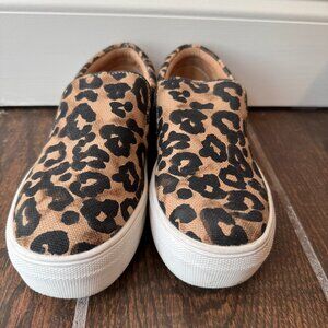 Steve Madden Leopard Print Slip On Sneakers